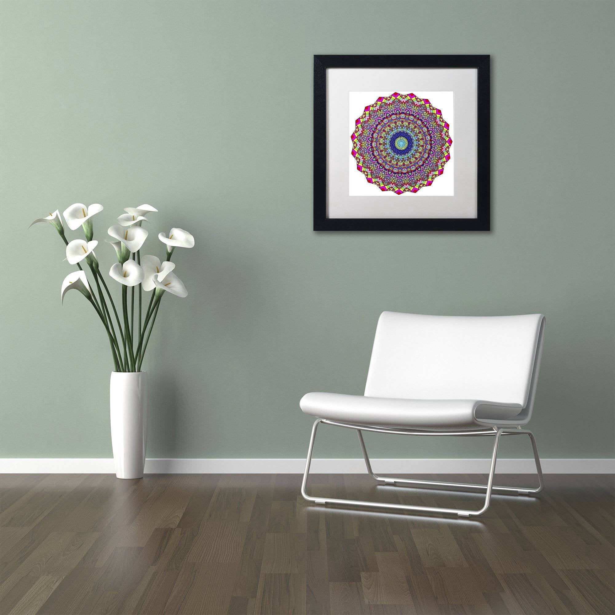 Trademark Fine Art "Kisses Mandala in Red" Canvas Art by Kathy G. Ahrens, White Matte, Black Frame