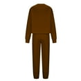 thumbnail image 6 of Wangmeiwg Women's Sweatshirts Women Trousers Suit Solid Sweatsuit Set Long Sleeve Pullover Sweatshirt Sweatpants Casual Outfit Ensemble for Brown L, 6 of 8