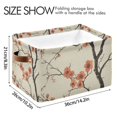 thumbnail image 4 of Yayeee 2 Pack Canvas Storage Basket with Handles for Shelves Fabric Bins Closet Organizer, Light Red Flowers, 4 of 8