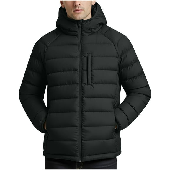 Chiccall Men's Lightweight Hooded Puffer Jacket Windproof Padded Coat Insulated Winter Coat for Snow Ski Traveling