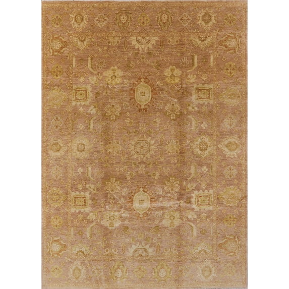 Ahgly Company Indoor Rectangle Mid-Century Modern Gold Oriental Area Rugs, 2' x 3'