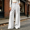 thumbnail image 2 of Women Corduroy Wide Leg Pants High Waist Button Zipper Pleated Trousers Loose Casual Palazzo Pants with Pockets, 2 of 4