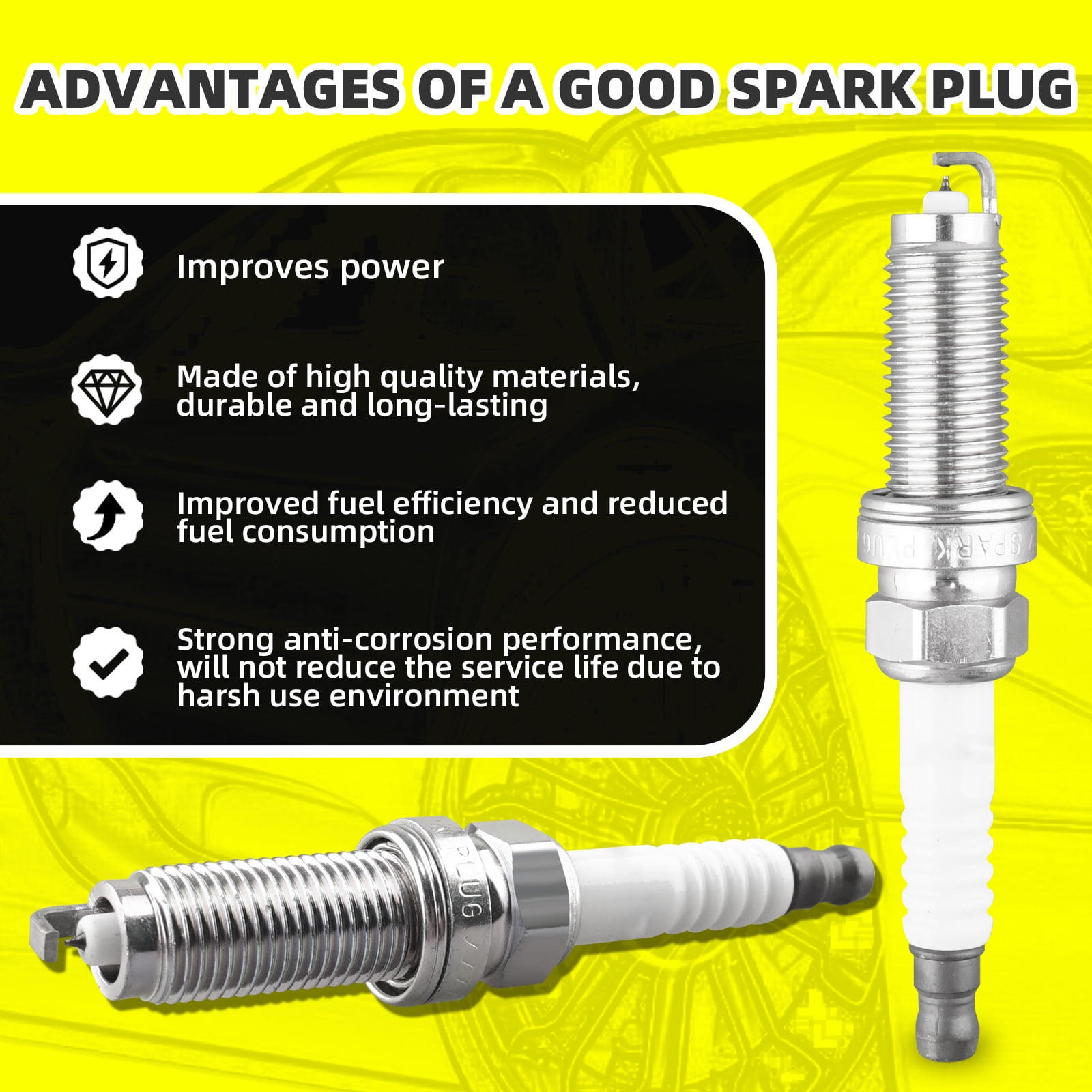 MOAUTO Set of 4 Ignition Coils Pack UF781 3052059B013 & 4 PCS Iridium Spark Plugs Compatible with Honda Accord CR-V Civic Insight RDX 2017-2021 1.5L 2.0L