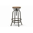 thumbnail image 2 of Baxton Studio Aline Vintage Rustic Industrial Style Wood and Rust-Finished Steel Adjustable Swivel Bar Stool, 2 of 6