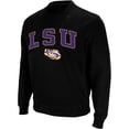 thumbnail image 2 of Men's Colosseum Black LSU Tigers Arch & Logo Crew Neck Sweatshirt, 2 of 5
