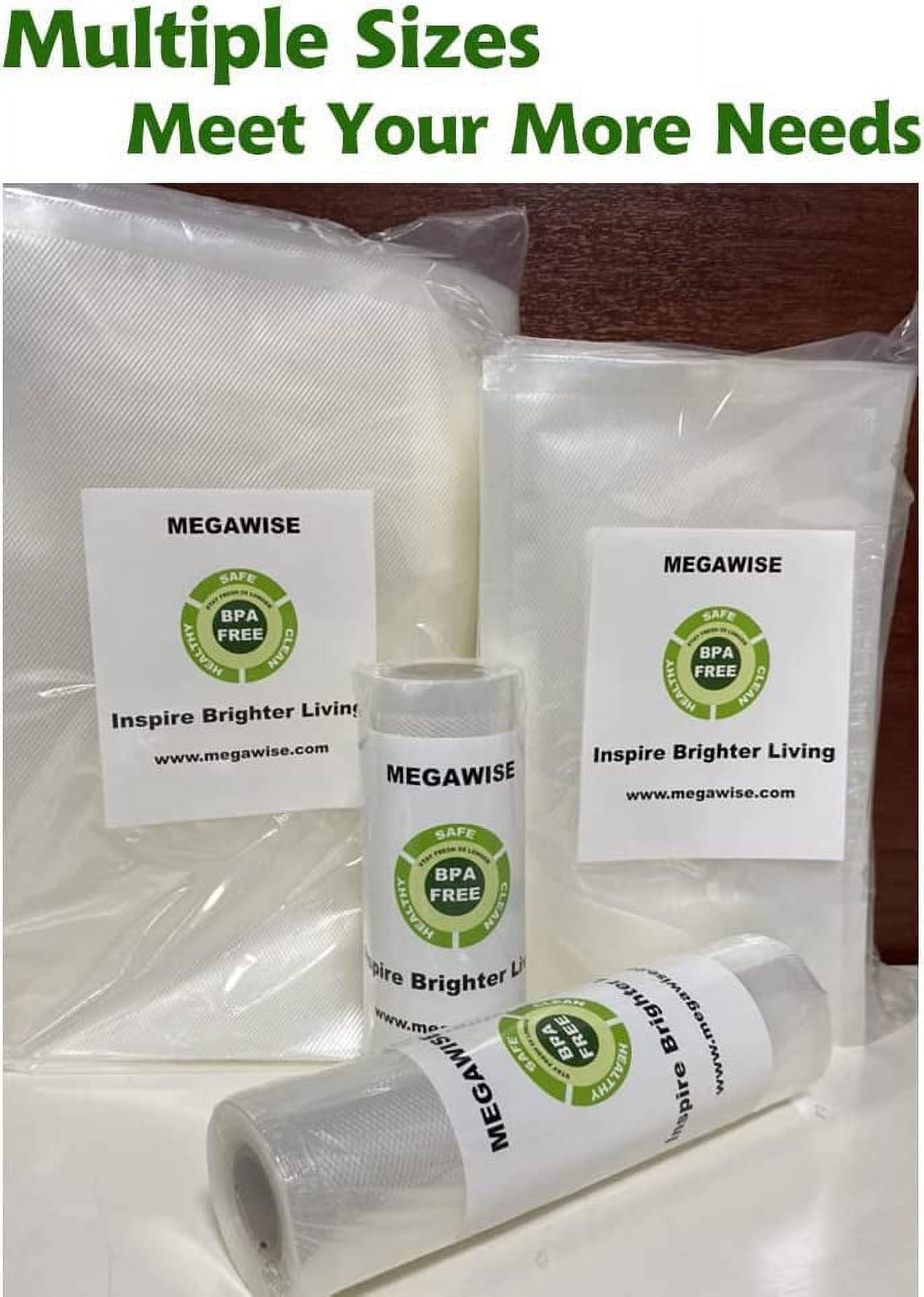 200ct - Megawise Vacuum Sealer Bags (6"x10" Size) Lock In  Freshness BPA Free New
