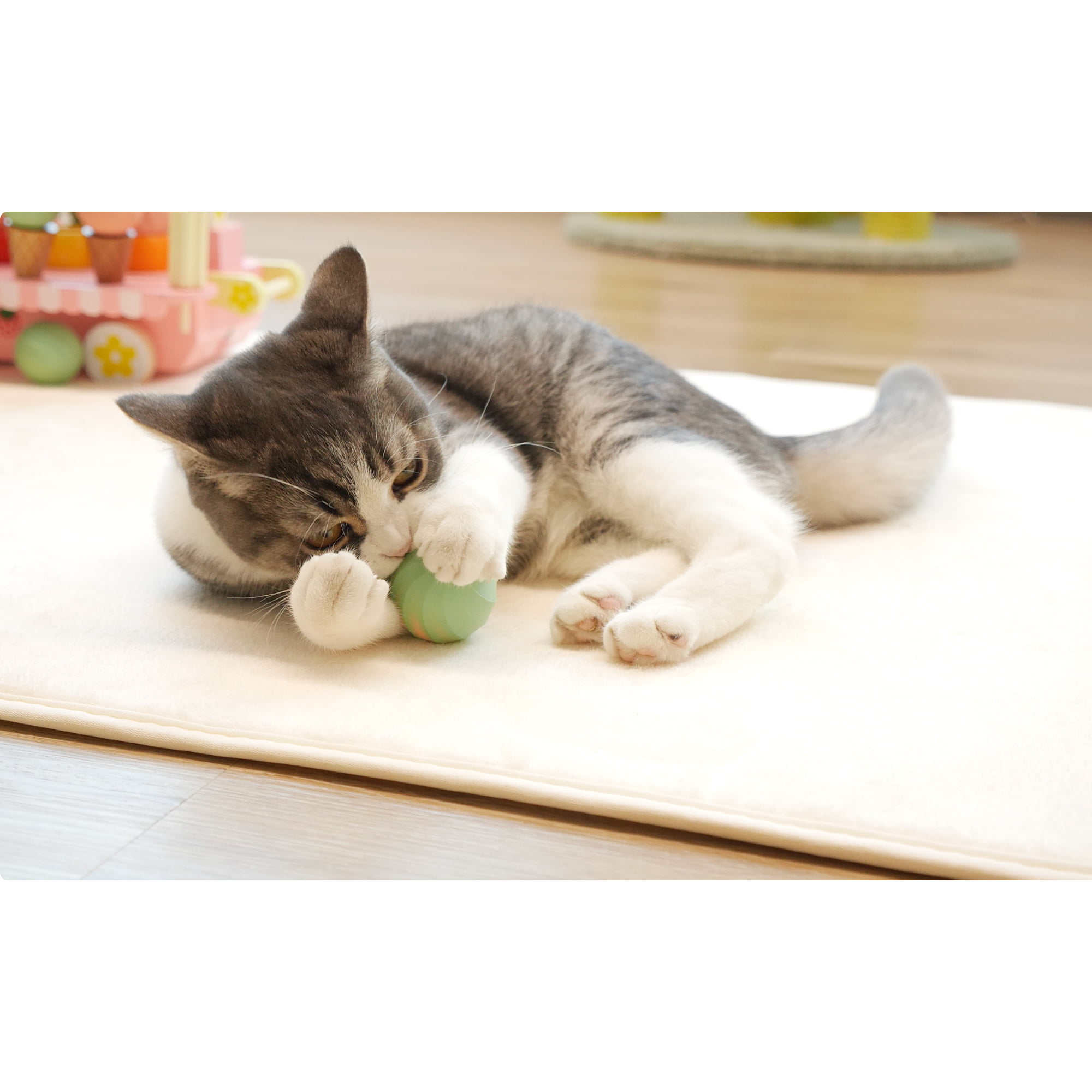 Cheerble Ice Cream Ball, Smart Interactive Cat Toy Ball, Blue
