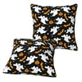 thumbnail image 2 of Halloween Throw Pillow Covers, pumpkins halloween ghost Halloween Decorations Square Pillow Cases with Invisible Zipper for Bed Couch Sofa, Farmhouse Halloween Decor-2 Pack 18x18, 2 of 6