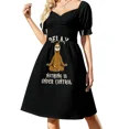 thumbnail image 1 of Vestido de manga corta con diseño de perezoso de yoga, regalo divertido, vestidos de noche elegantes para mujer, ropa femenina, 1 of 8