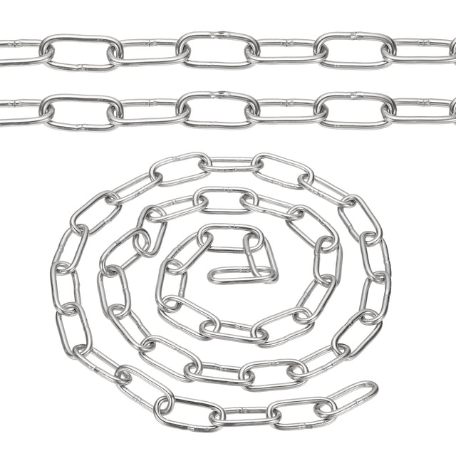 Maillon de Chaîne en Acier Inoxydable Petit Usage Léger pour Diverses Applications et Utilisations 1 Mètre x 3mm 1