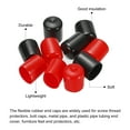 thumbnail image 4 of 10Pcs 21mm Rubber End Caps Cover Assortment Vinyl Screw Thread Protector Round Vacuum Caps, Black Red, 4 of 5