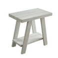 thumbnail image 6 of Narrow Side End Table with Storage Shelf, Wood Nightstand Sofa Table for Living Room, Bedroom, White, 6 of 6