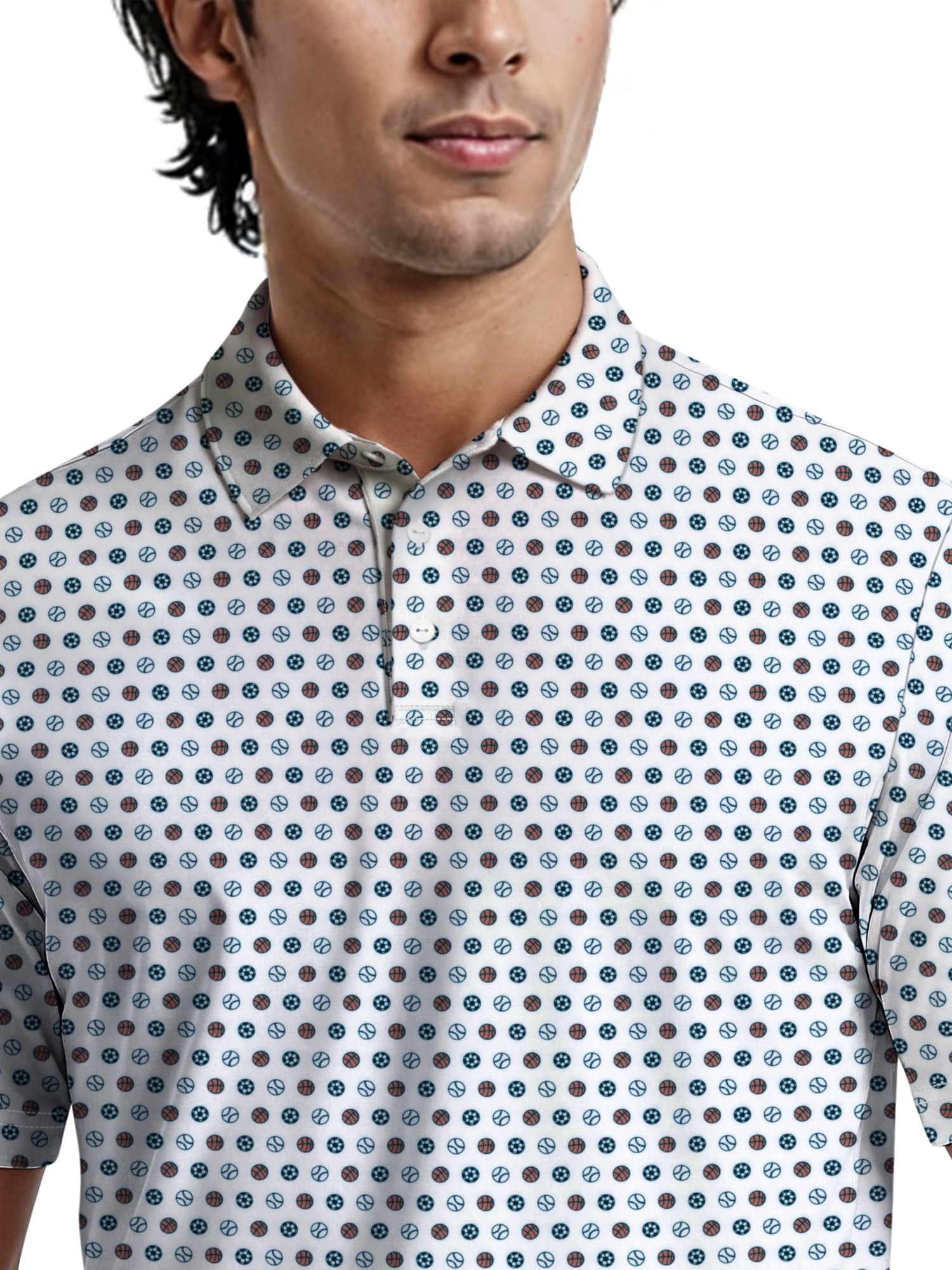 Ben Hogan Men's & Big Men's Performance Sport Print Short Sleeve Polo Shirt, up to 5XL
