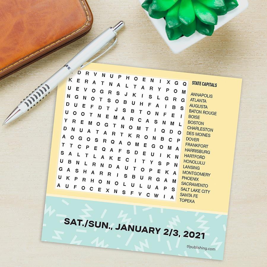 2021 Word Search 4.5 x 4.5 Inches Daily Desk Block Calendar Walmart
