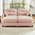 thumbnail image 3 of GAKMCIL 74" Loveseat Sofa with 2 Ottoman, 2 Seater with Upholstered Large Size Deep Seat,Cloud Sectional Couches Chenille Fabric for Living Home, 3 of 13
