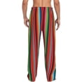 thumbnail image 3 of Xecao Mexican Serape Blanket Stripes Men's Straight Lounge Pajama Pants: The Ultimate in Comfortable Sleepwear, 3 of 9