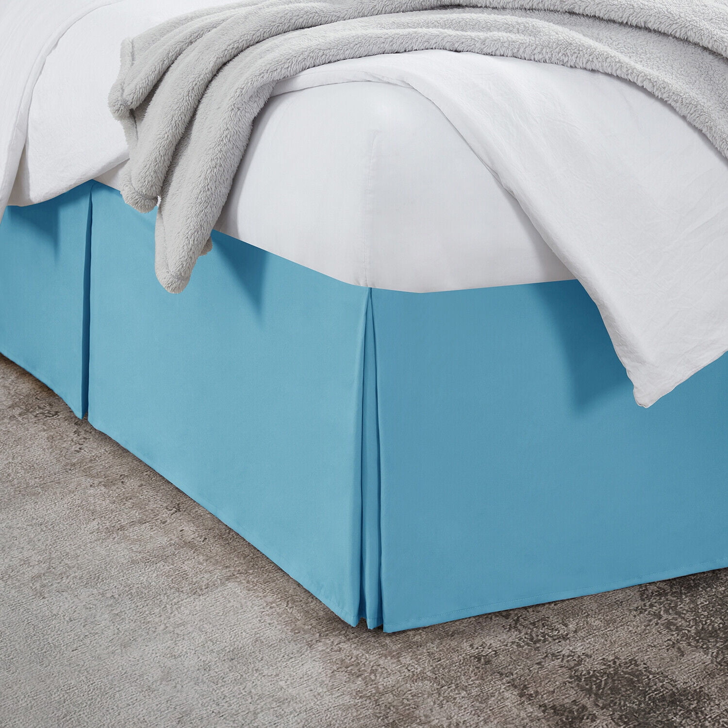 Luxury Bed Skirt  Solid Microfiber Pleated 14" Drop Premium Dust Ruffle