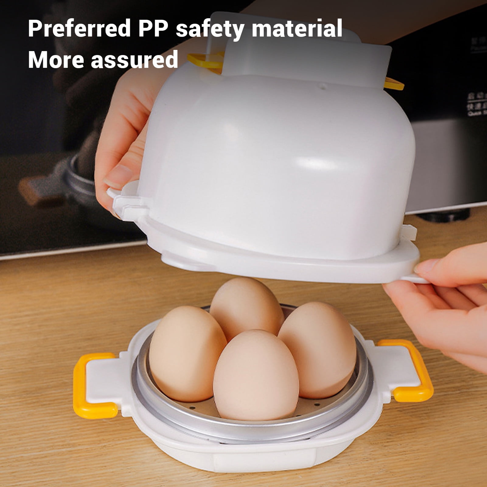 Microwave Boiled Egg Poacher, Fast Microwave Boiled Egg Cooker Steaming Cutting 4 Cavities  For Home