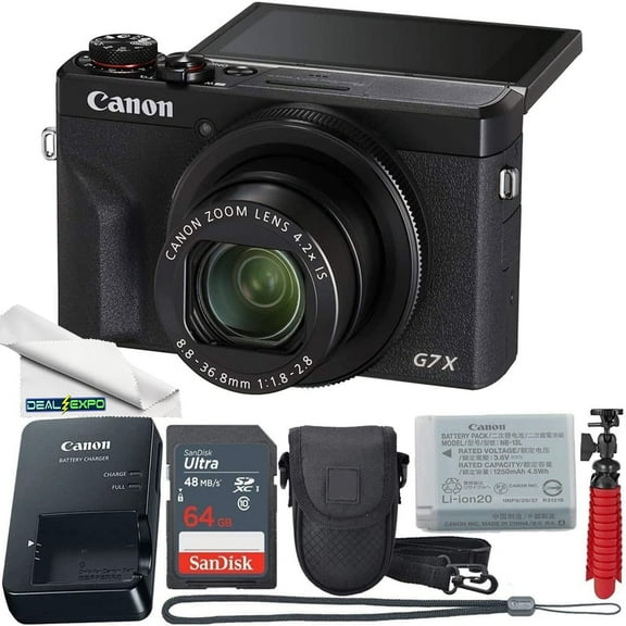 Powershot G7X Mark III Point & Shoot Digital Camera( Black)   Deal- Expo Accessory Bundle