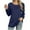 Navy, variant on ATOYSOY Casual Cotton Linen Loose Shirts for Women Outwear Fall Solid Color Tops Dressy Tunic Long Sleeve Tees Round Neck Pleated Pullovers Trendy Green L