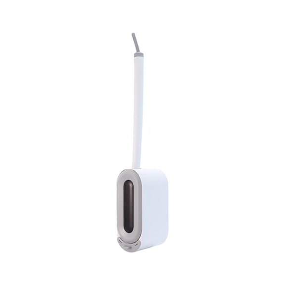 SouMaox Automatic Opening Closing Toilet Brush Wall Mounted Long Handle Bathroom Scrubber Deep Cleaning Bowl Wand Set Ventilated Holder