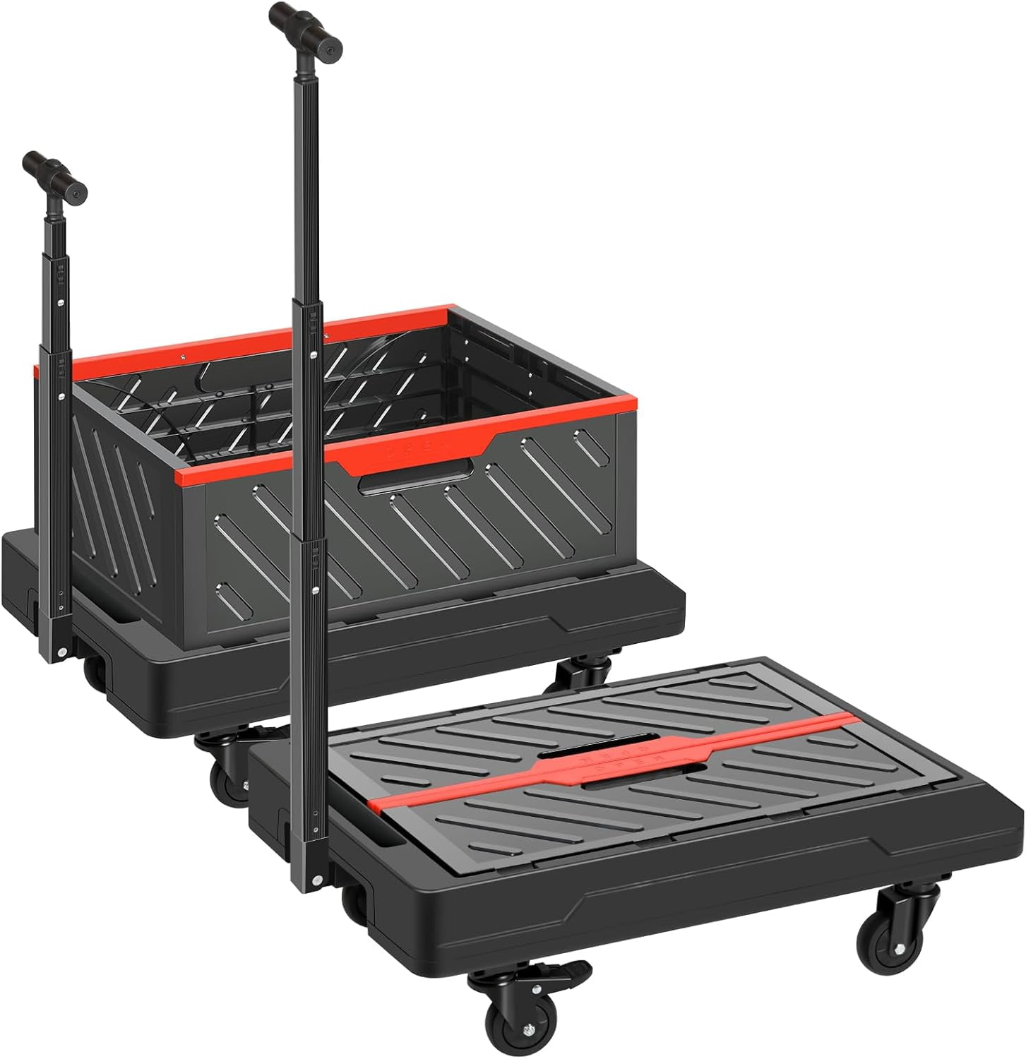 Foldable Utility Cart Heavy Duty Collapsible Hand Truck with Wheels for Grocery Shopping Picnic Package Delivery Compact Storage Sturdy Frame Easy Fold Design Home Use