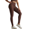 thumbnail image 1 of Pantalones de fitness para mujer con cintura alta, sin costuras y con abertura, que realzan las caderas, elásticos y transpirables, para yoga/running, tallas S-L, 1 of 6
