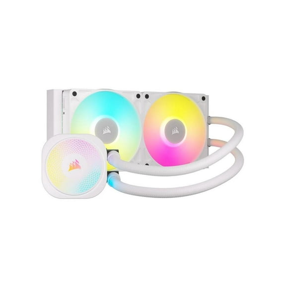 CORSAIR iCUE LINK TITAN 240 RX RGB Liquid CPU Cooler - White - RX120 RGB Fans - Fits Intel LGA 1851/1700, AMD AM5/AM4 - iCUE LINK System Hub Included