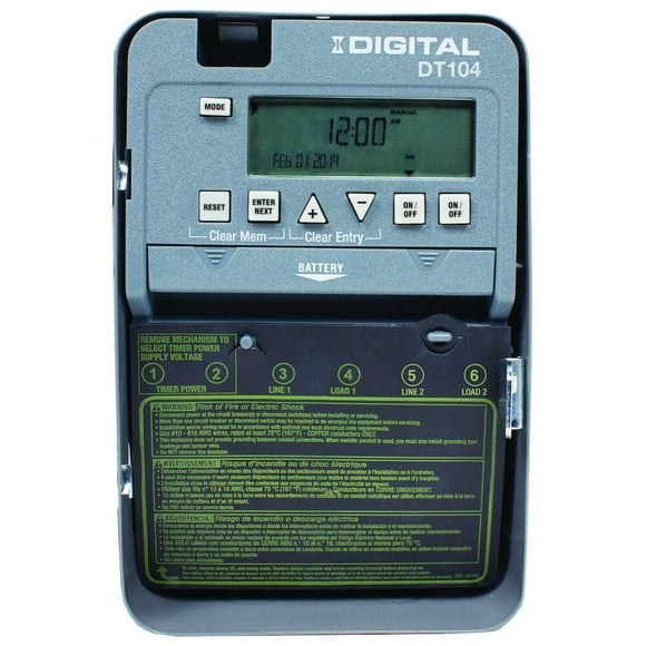 Intermatic 24-Hour 2-Circuit Electronic Control, 120-277 VAC, 60 Hz, 2-SPST, Indoor Metal Enclosure