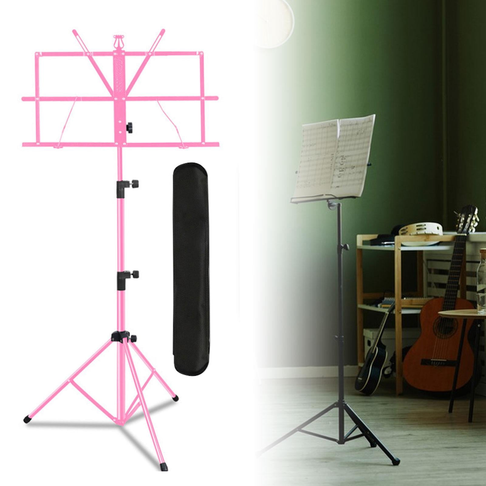 LeeQinersw Music Sheet Stand Anti Slip Height Adjustable for Performance Band Classroom Pink