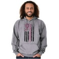 thumbnail image 5 of Breast Cancer Pink Line American Flag Hoodie Sweatshirt Women Brisco Brands M, 5 of 6