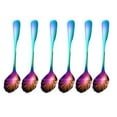 thumbnail image 1 of 6pcs Stainless Steel Teaspoon Fork Travel Cutlery Set Tableware Kitchen Portable Spoon for Coffee Afternoon Tea Type 10, 1 of 9