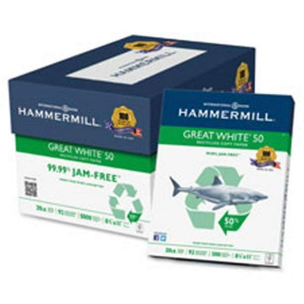 Hammermill HAM86780 Papier d'Impression&44; 8,5 Po x 11 Po&44; 20lb&44;. 92 Brillant&44; 5000 Ct&44; Blanc