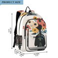 thumbnail image 2 of FORMRS School Backpack 17" Student Travel Bag with Laptop Compartment, Black Flowers, 2 of 7