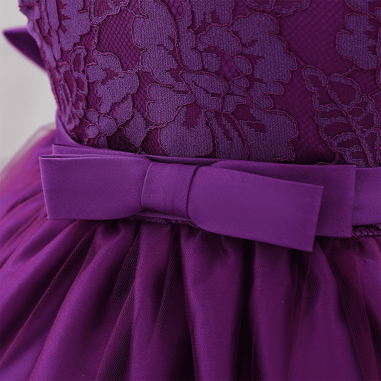 dark purple infant dress Ibtom Castle Baby Girls Formal Dress Lace Bowknot Baptism Embroidery Princess Birthday Wedding Flower Tutu Gown with Headwear 9-12 Months Dark Purple,
