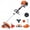 Orange, variant on 52cc Gas 3-in-1 Weed Wacker & Brush Cutter, Heavy Duty String Trimmer with Edger, Anti-Vibration Handle & Shoulder Strap for Lawn & Garden Care