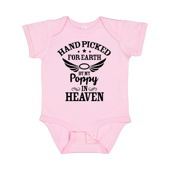 Inktastic Handpicked for Earth by My Poppy in Heaven with Angel Wings` Boys or Girls Baby Bodysuit