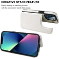 thumbnail image 5 of REQO Compatible with iPhone 13 Pro Wallet Case with Card Holder, PU Leather Kickstand Card Slots Case, Double Magnetic Clasp Durable Shockproof Cover 6.1 Inch(White), 5 of 7