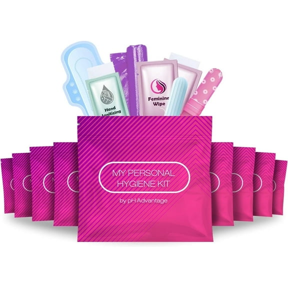 Essential Period Pouch for Teen Girls in School, Travel, and Daily Use - 10 Piece Toiletry Kit
