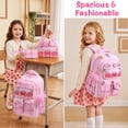 thumbnail image 6 of 3PCS Kawaii Strawberry Backpack with Lunch Box Pencil Case, Checkered Bow Waterproof Backpack School Bookbag Set, 6 of 9