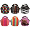 thumbnail image 4 of Frogued Portable Striped Dot Bear Print Insulated Cooler Picnic Food Lunch Box Bag Pouch (Type 1#), 4 of 13
