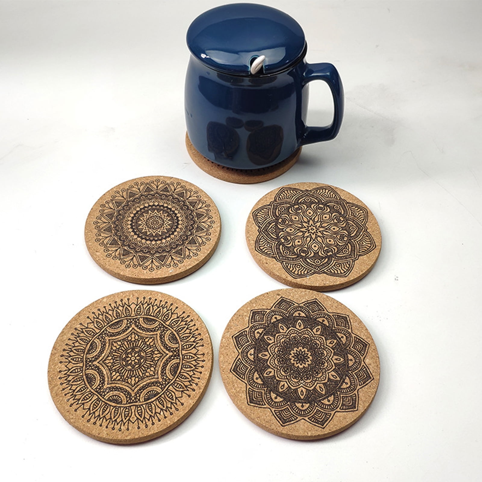 Sublimation Blanks Coasters for Drinks, Ceramic Drink Coaster with Cork  Backing Pads Heat Transfer Cup Coaster for DIY Crafts Painting Home Decor