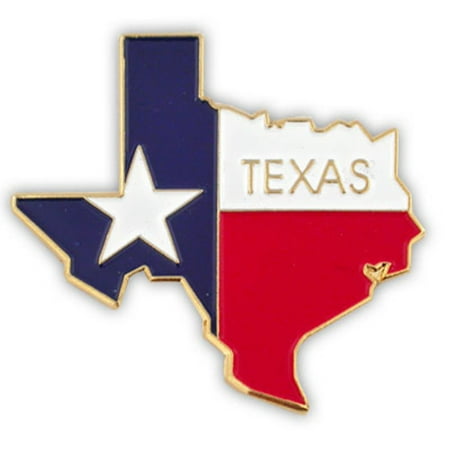 State Design Lapel Pin - PinMart's State Shape of Texas and Texas Flag Lapel Pin