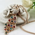 thumbnail image 2 of OPOLSKI Multi-color Long Peacock Rhinestone Wedding Sweater Necklace Golden, 2 of 6