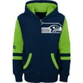 thumbnail image 2 of Youth Navy Seattle Seahawks Colorblock Full-Zip Hoodie, 2 of 3