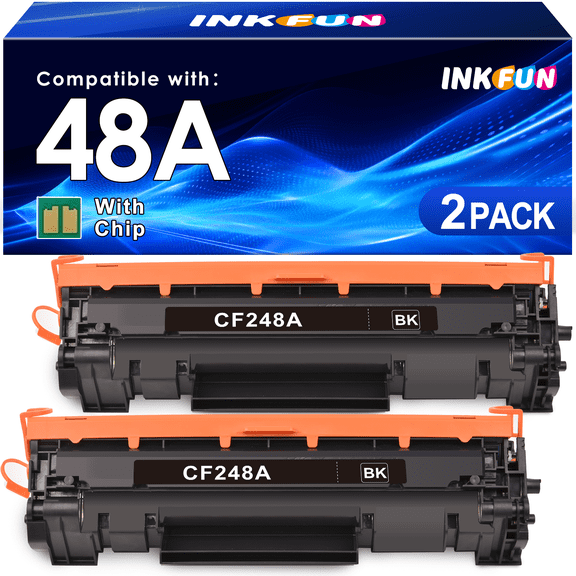 48A Toner Compatible for HP 48A Toner Cartridge for CF248A 248A for HP Laserjet Pro M15w M16a M15a M16w MFP M31w M30w MFP M29w M28w Printer (2 Black)