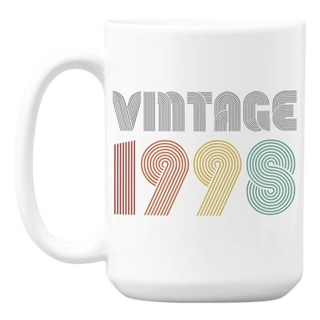 

Vintage 1998 Year of Birth or Birthday White Ceramic Coffee & Tea Mug (15oz)