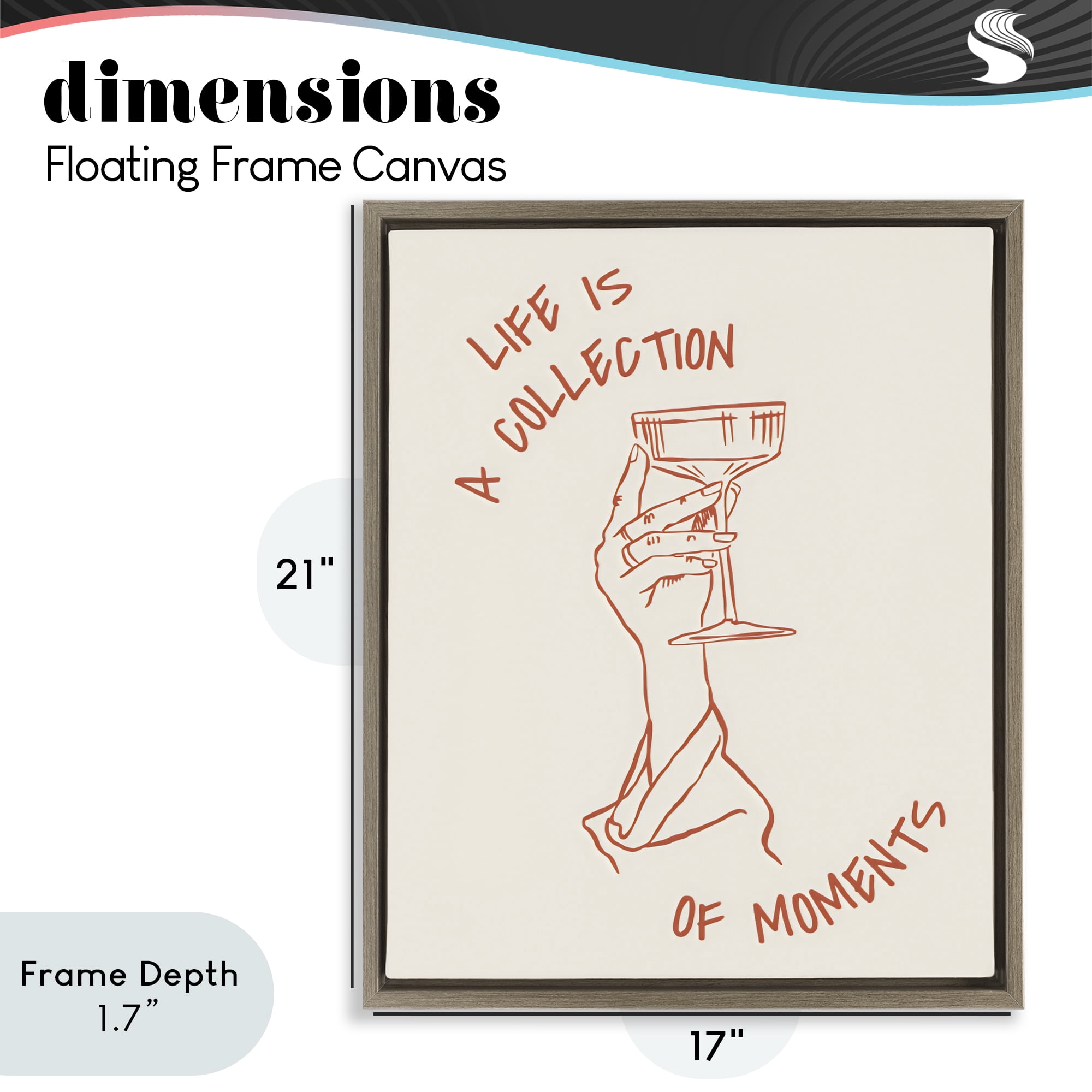 Stupell Industries Life Is A Collection of Moments Toast Brown Framed Floater Canvas Wall Art, design by The Prints Vibe
