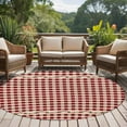thumbnail image 4 of Round Area Rugs Collection 5 Ft, Western Texas Star Retro Non-Slip Residential Carpet, Country Vintage Red Beige Plaid Indoor Crawling Mats Runner Rugs for Living Room/Dining Room/Bedroom, 4 of 8
