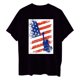 thumbnail image 3 of Camiseta de Cuello Redondo Impresa Delantera Y Trasera Del Día de la Independencia de las Mujeres, Tops Cortos Casuales para las Mujeres, 3 of 5